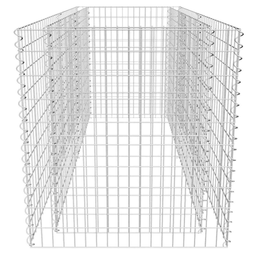 Gabionen-Hochbeet Stahl 180×90×100 cm Silbern