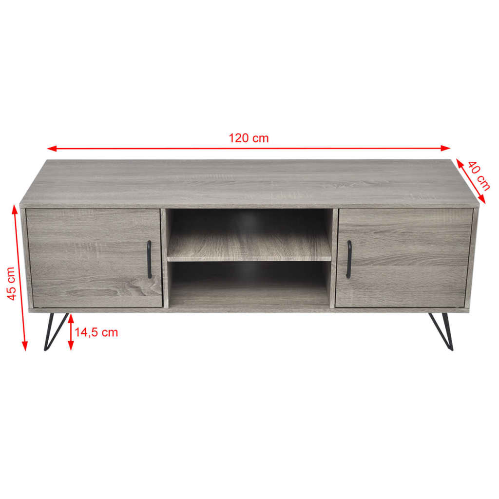 TV-Schrank Grau 120x40x45 cm Grau