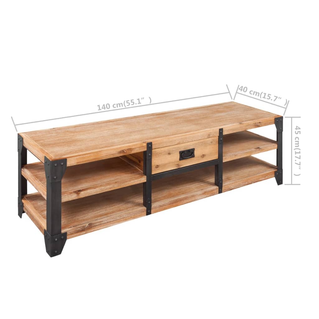 TV-Schrank Massivholz Akazie 140x40x45 cm