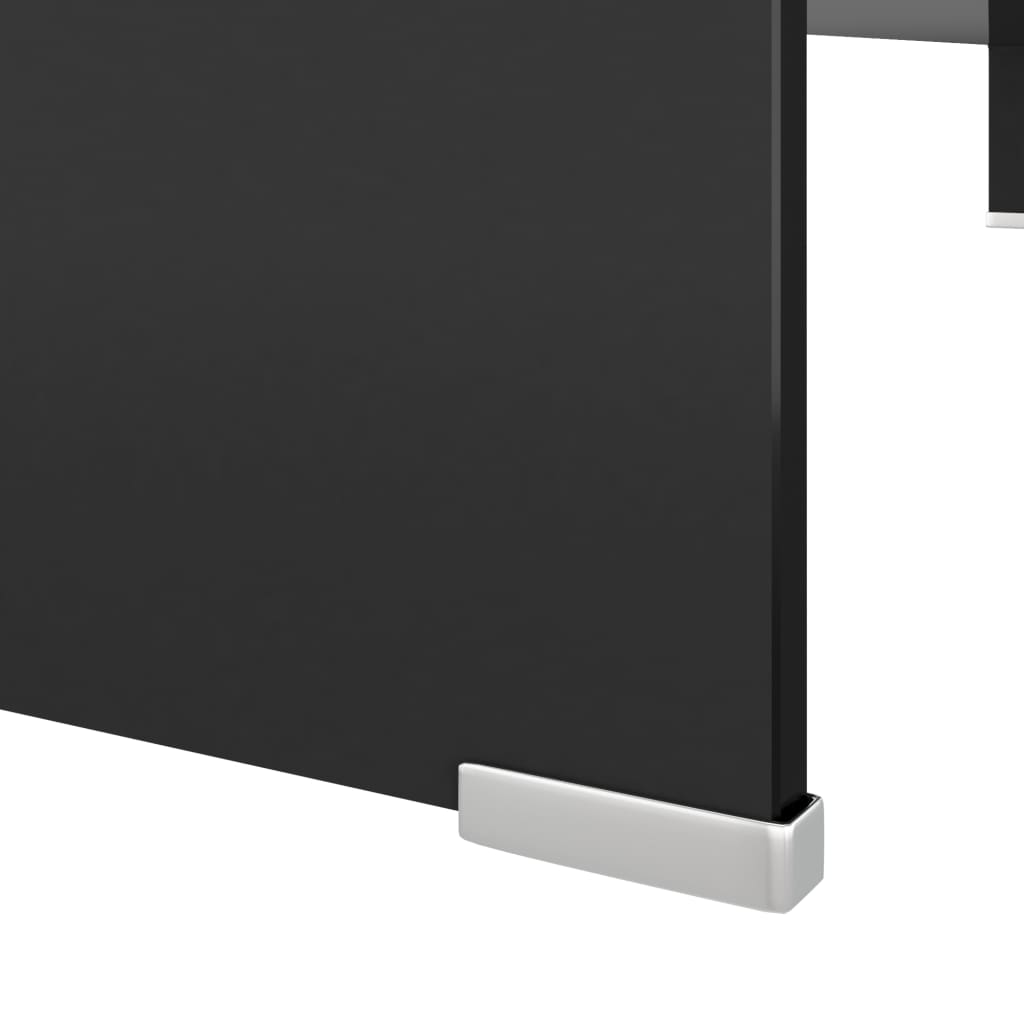 TV-Tisch/Bildschirmerhöhung Glas Schwarz 110x30x13 cm