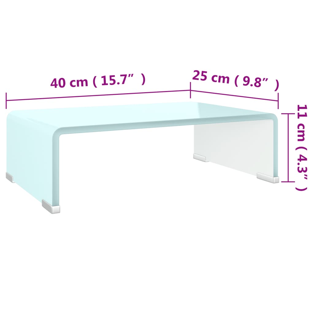 TV-Aufsatz/Monitorerhöhung Glas Grün 40x25x11 cm