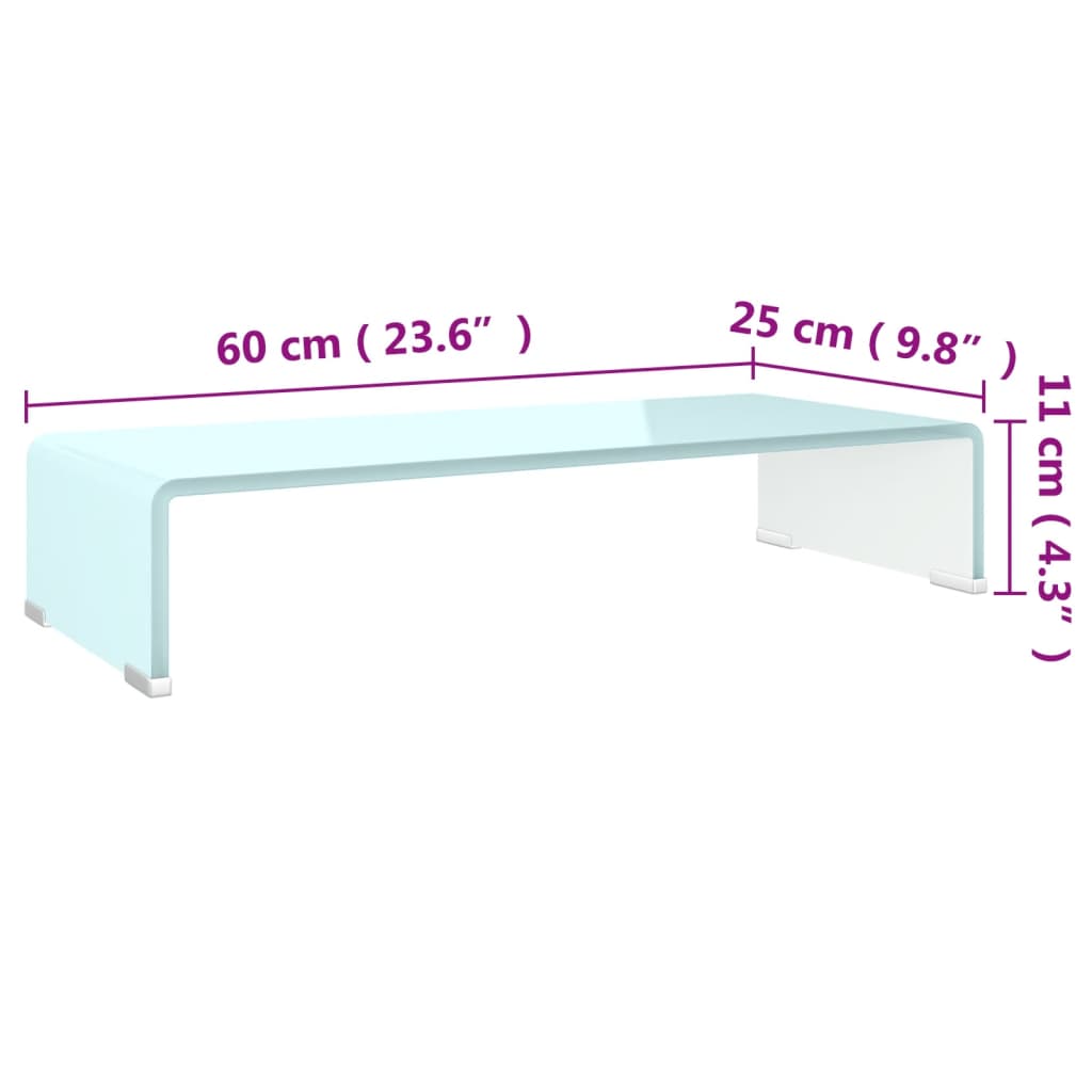 TV-Aufsatz/Monitorerhöhung Glas Grün 60x25x11 cm