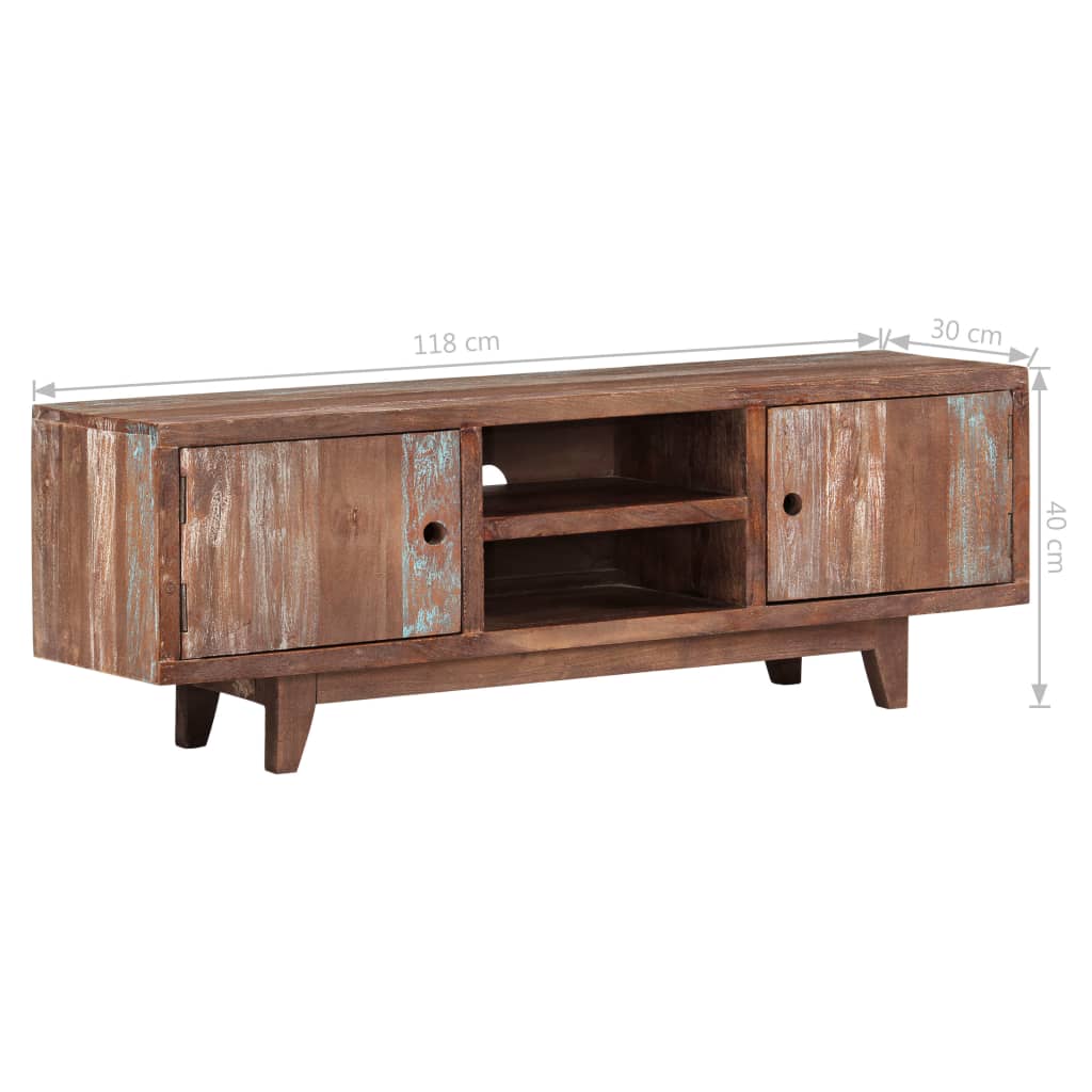 TV-Schrank Massivholz Akazie Vintage 118x30x40 cm