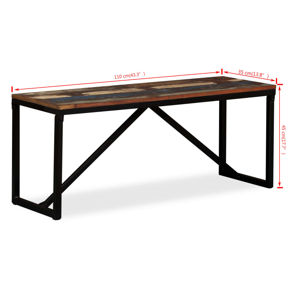 Sitzbank Massivholz 110x35x45 cm