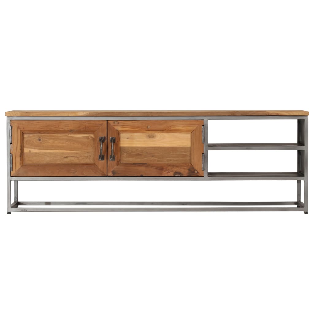 TV-Schrank Recyceltes Teak und Stahl 120 x 30 x 40 cm