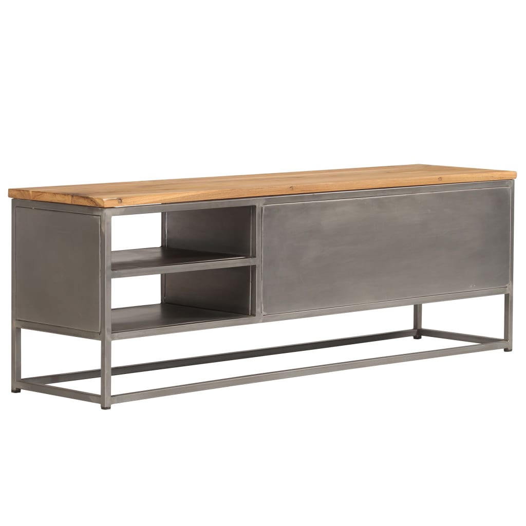 TV-Schrank Recyceltes Teak und Stahl 120 x 30 x 40 cm