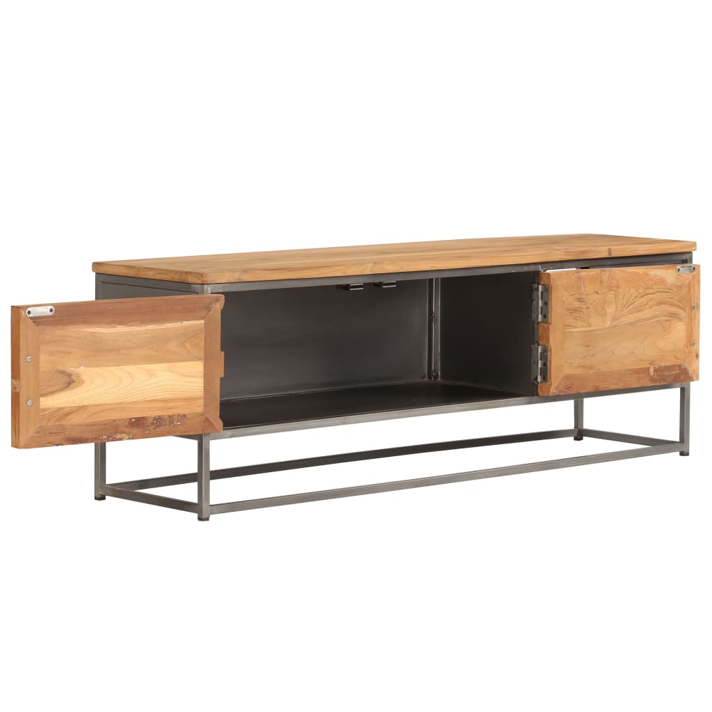 TV-Schrank Recyceltes Teak und Stahl 120 x 30 x 40 cm