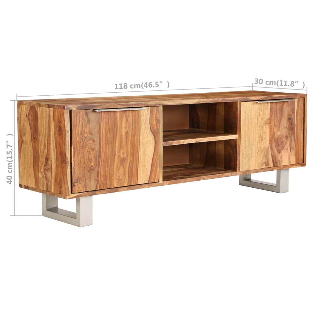 TV-Schrank Massivholz Palisander Honigbraun 118x30x40 cm