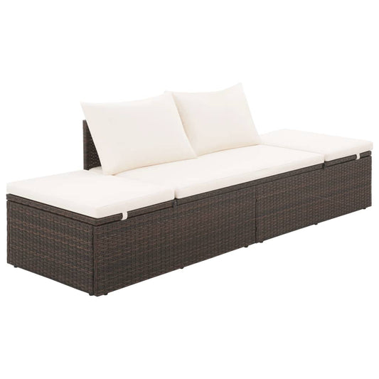 Gartenbett Braun 195×60 cm Poly Rattan