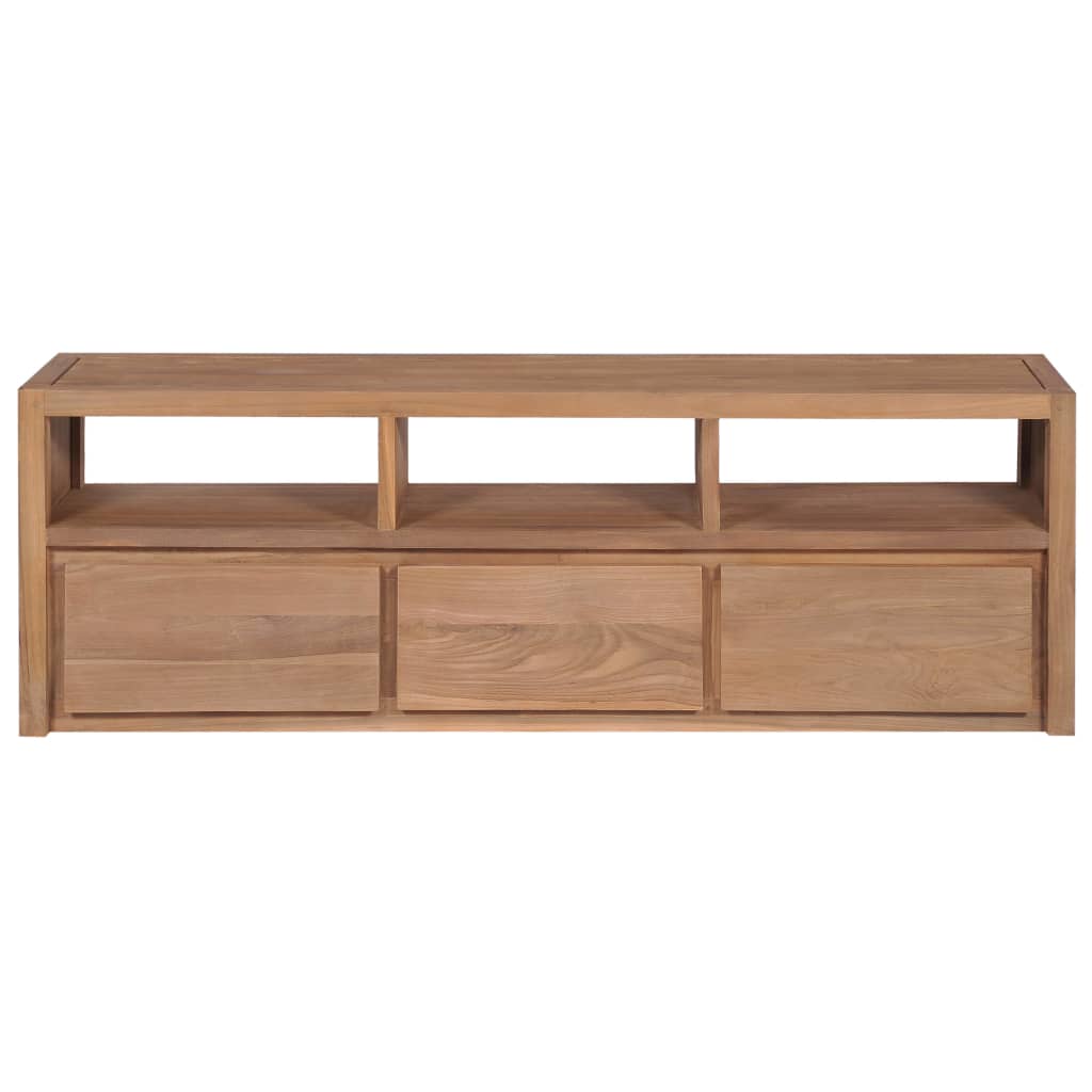 TV-Schrank Massivholz Teak Natur 120×30×40 cm