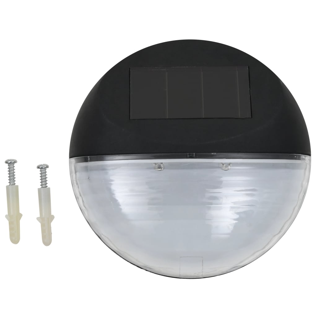 Outdoor Solar-Wandleuchten LED 12 Stk. Rund Schwarz