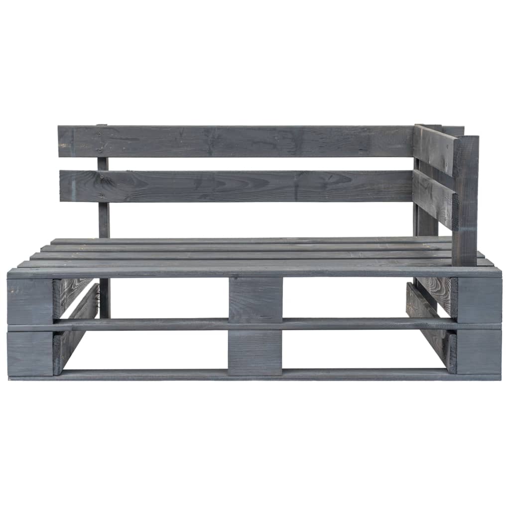 Outdoor-Eckbank Paletten Holz Grau