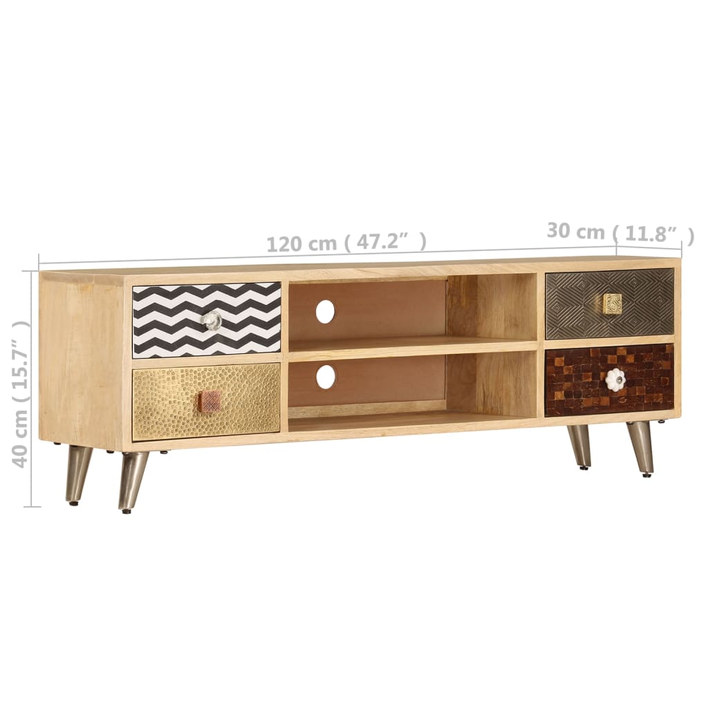 TV-Schrank 120x30x40 cm Massivholz Mango