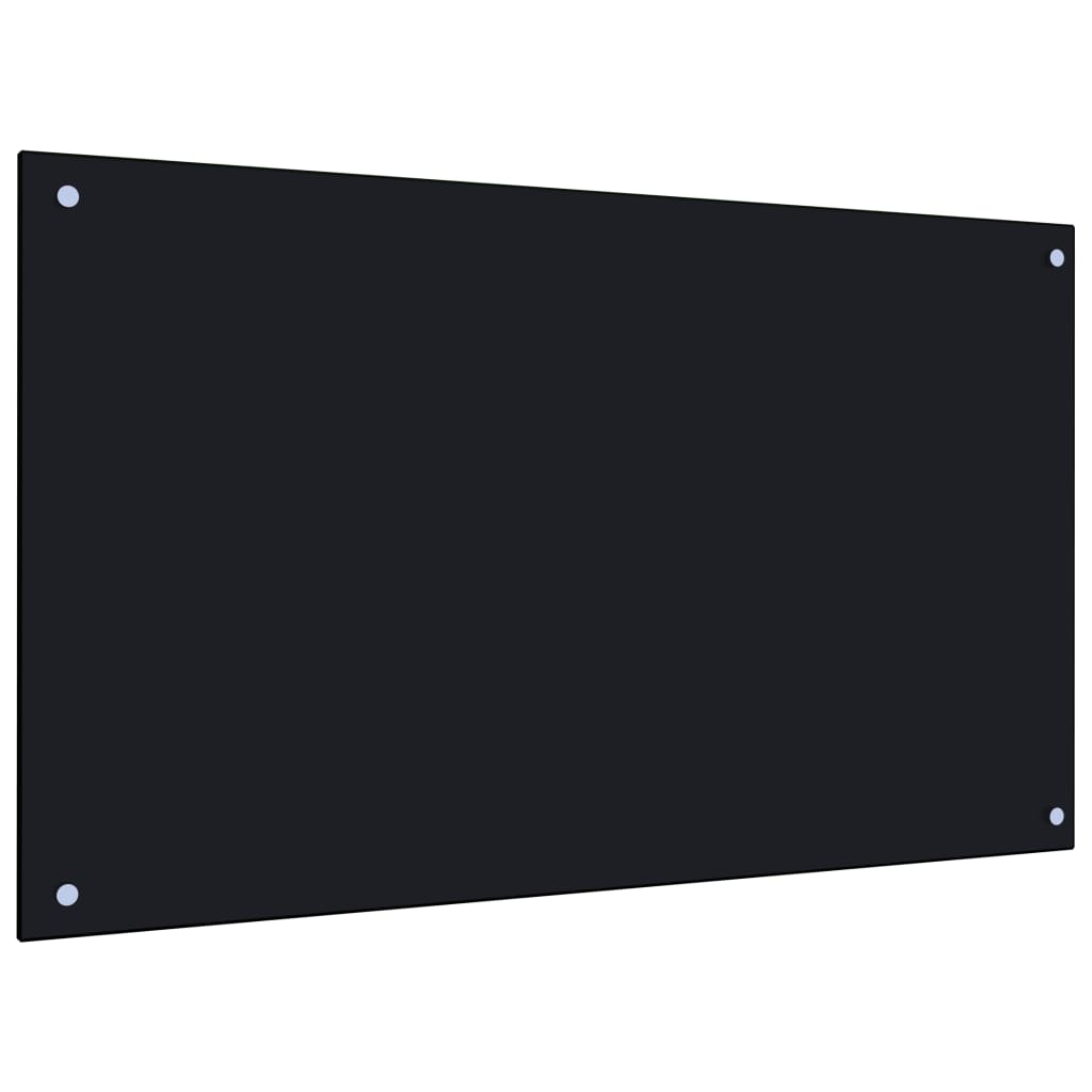 vidaXL Küchenrückwand Schwarz 100x60 cm Hartglas