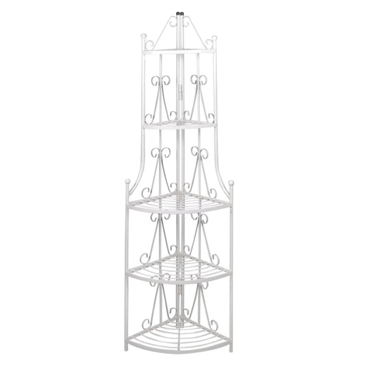 Pflanzentreppe Blumenregal Standregal Eckregal Blumentreppe Stahl weiß