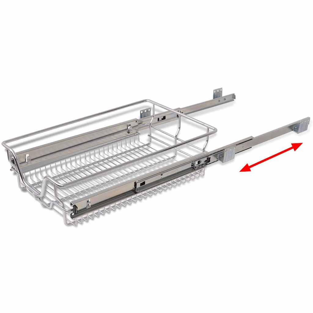 Einbauschublade Korbauszug 2 Stk. Silbern 400 mm