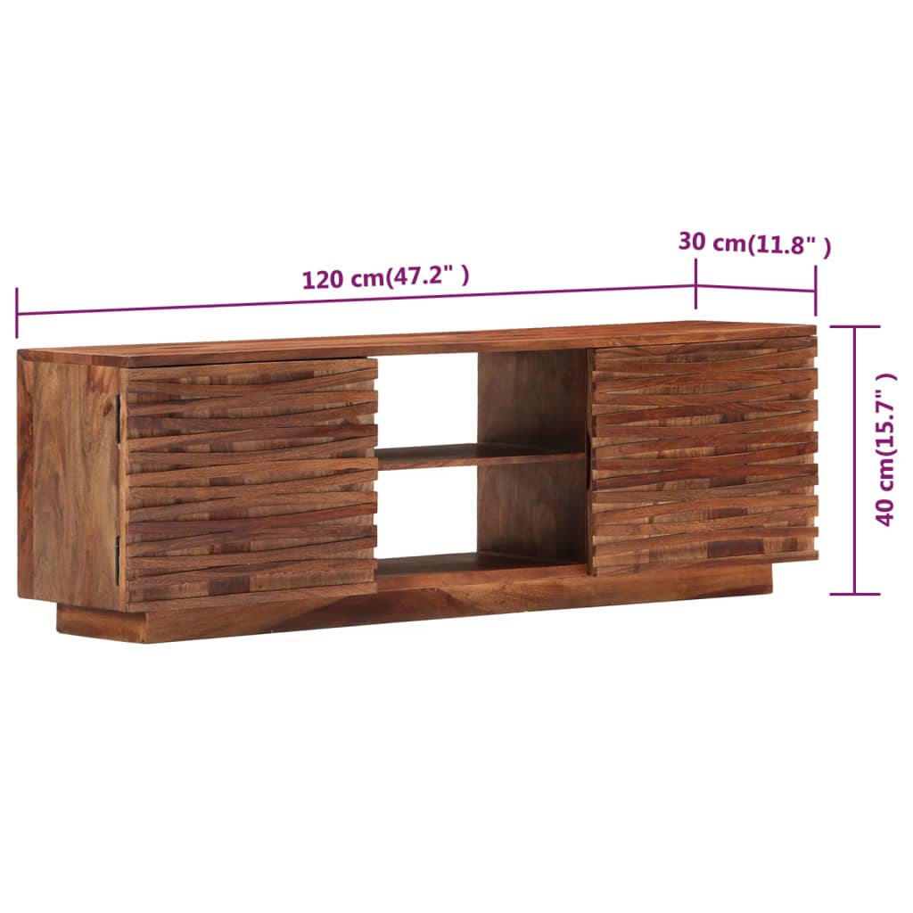 TV-Schrank 120x30x40 cm Massivholz Palisander