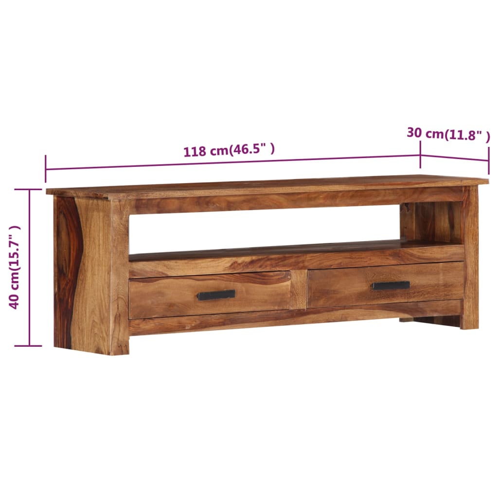 TV-Schrank 118x30x40 cm Massivholz