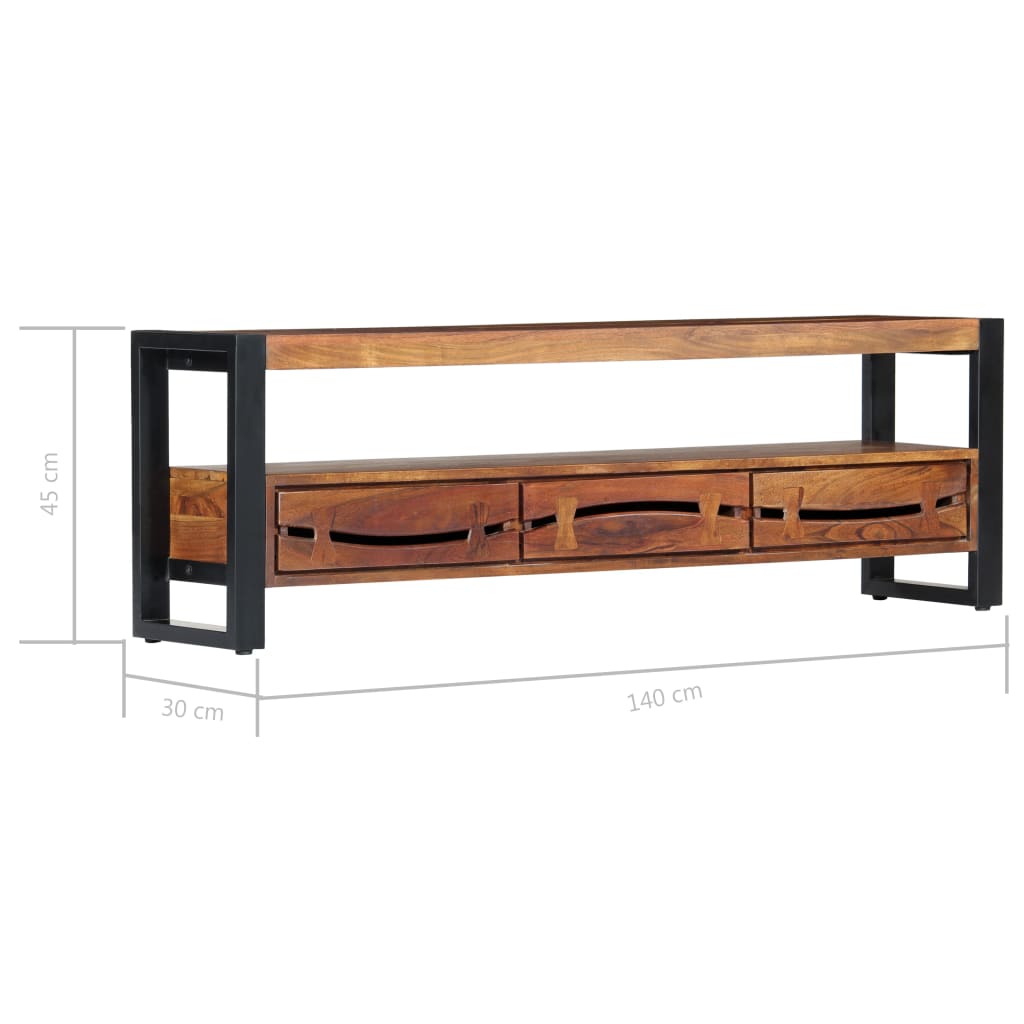 TV-Schrank 140x30x45 cm Massivholz Akazie