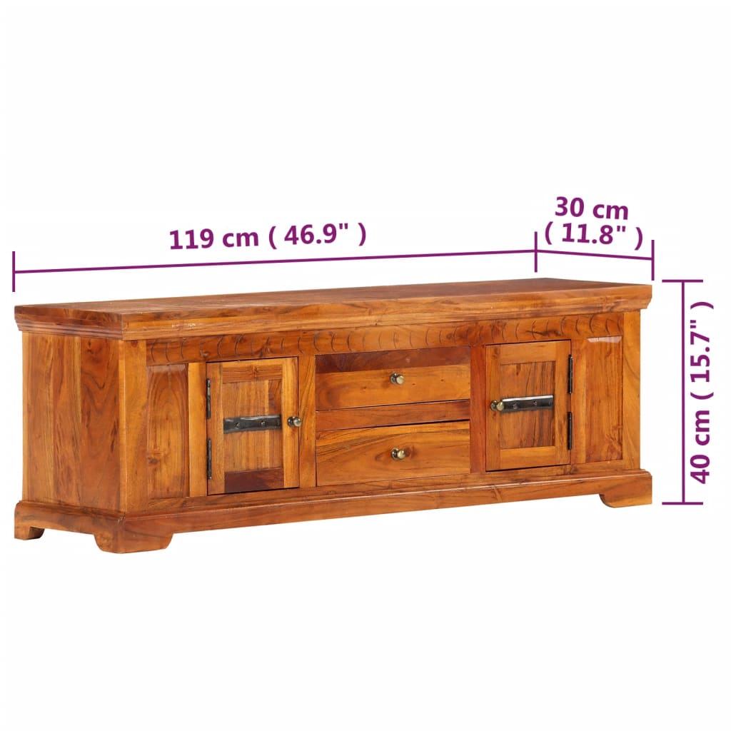 TV-Schrank 119x30x40 cm Massivholz Akazie