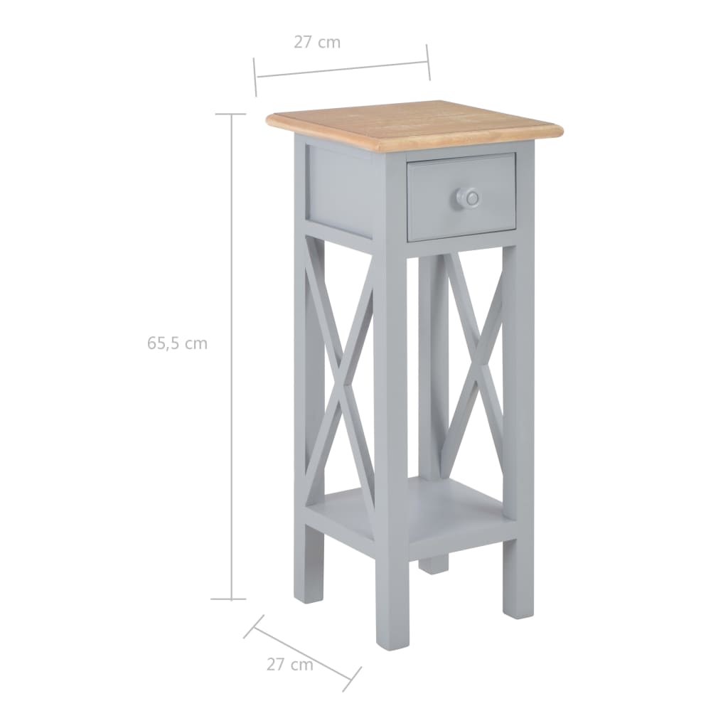 Beistelltisch Grau 27 x 27 x 65,5 cm Holz