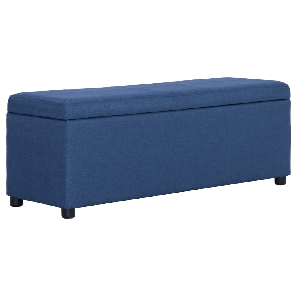 Bank mit Staufach 116 cm Blau Polyester