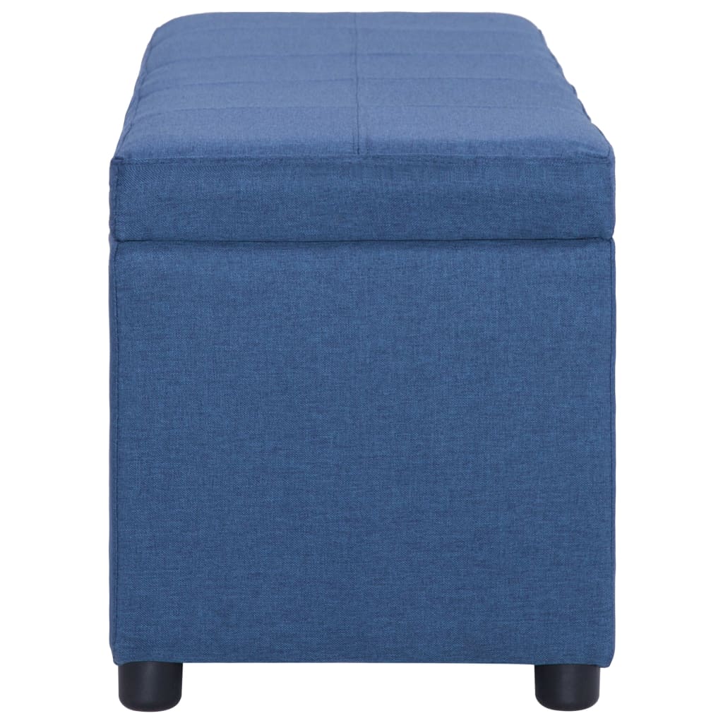 Bank mit Staufach 116 cm Blau Polyester