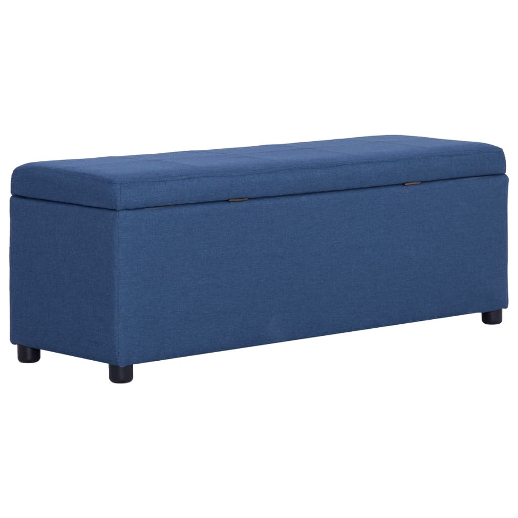 Bank mit Staufach 116 cm Blau Polyester