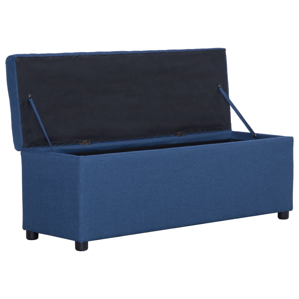 Bank mit Staufach 116 cm Blau Polyester