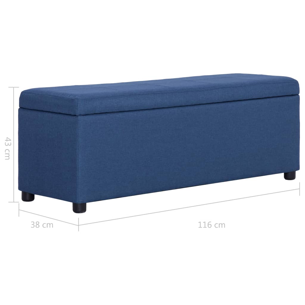 Bank mit Staufach 116 cm Blau Polyester