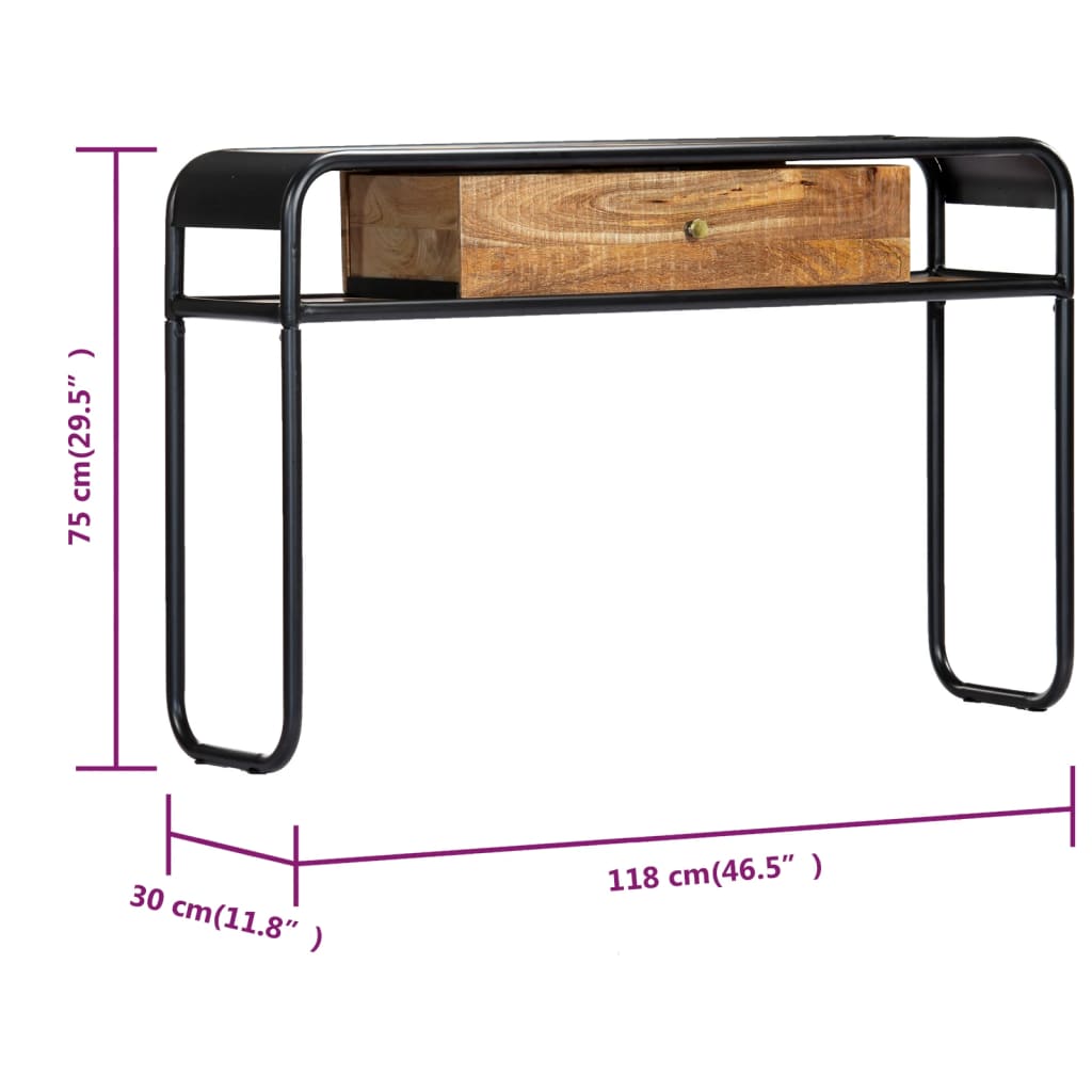 Konsolentisch 118 x 30 x 75 cm Massivholz Mango