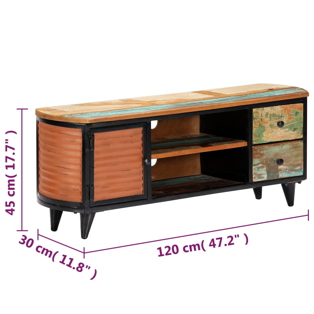 TV-Schrank 120x30x45 cm Altholz Massiv