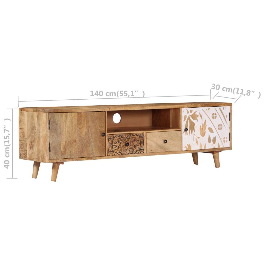 TV-Schrank 140x30x40 cm Massivholz Mango