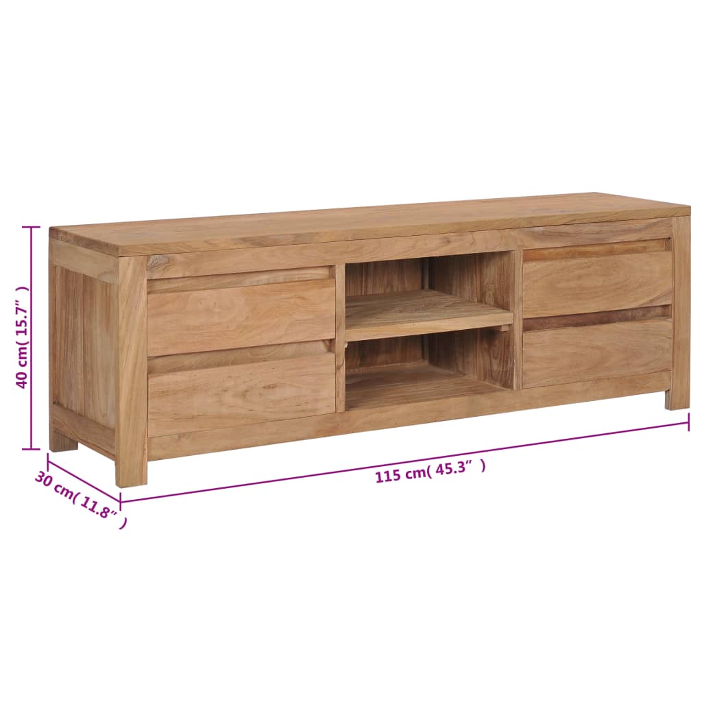 TV-Schrank 115x30x40 cm Massivholz Teak