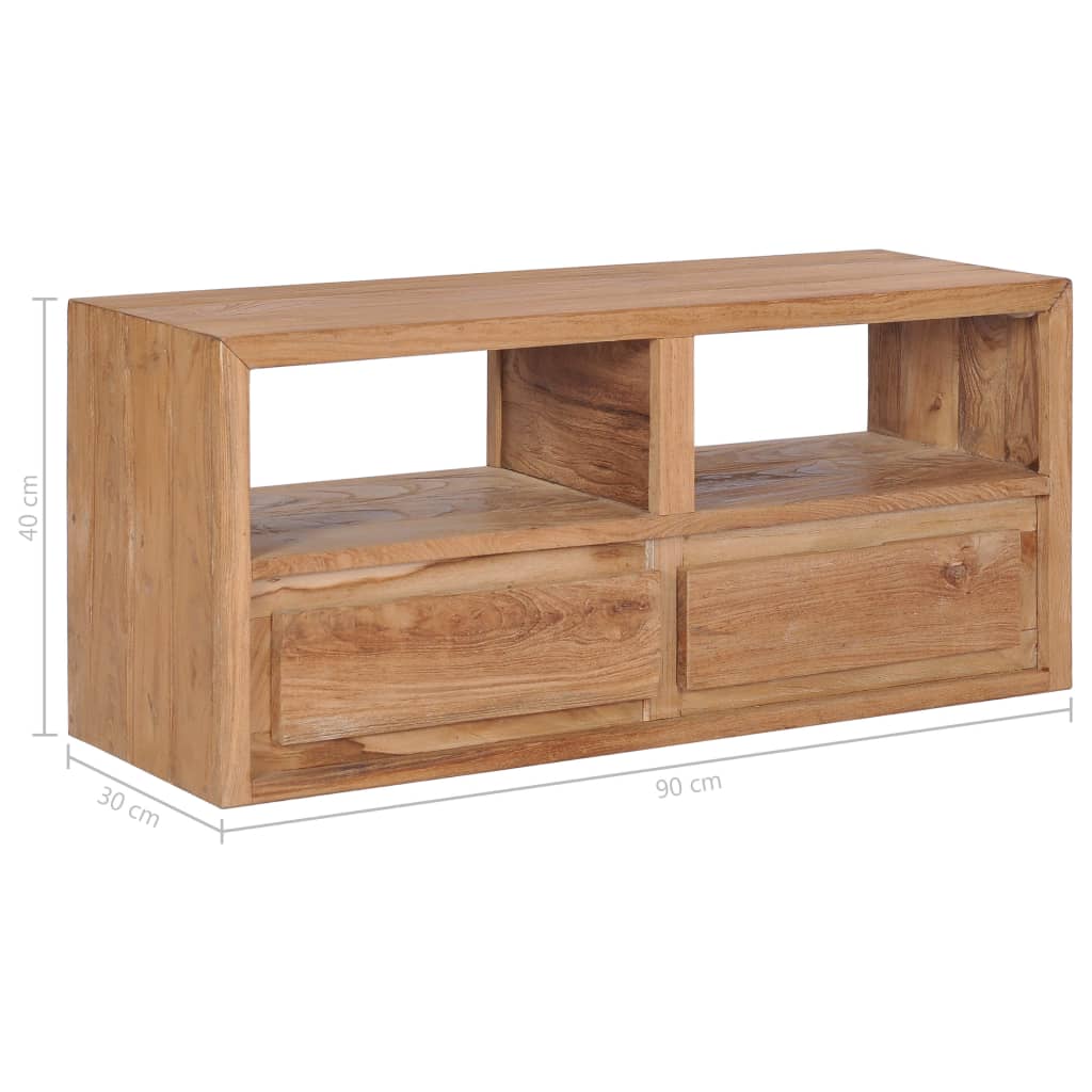 TV-Schrank 90x30x40 cm Massivholz Teak