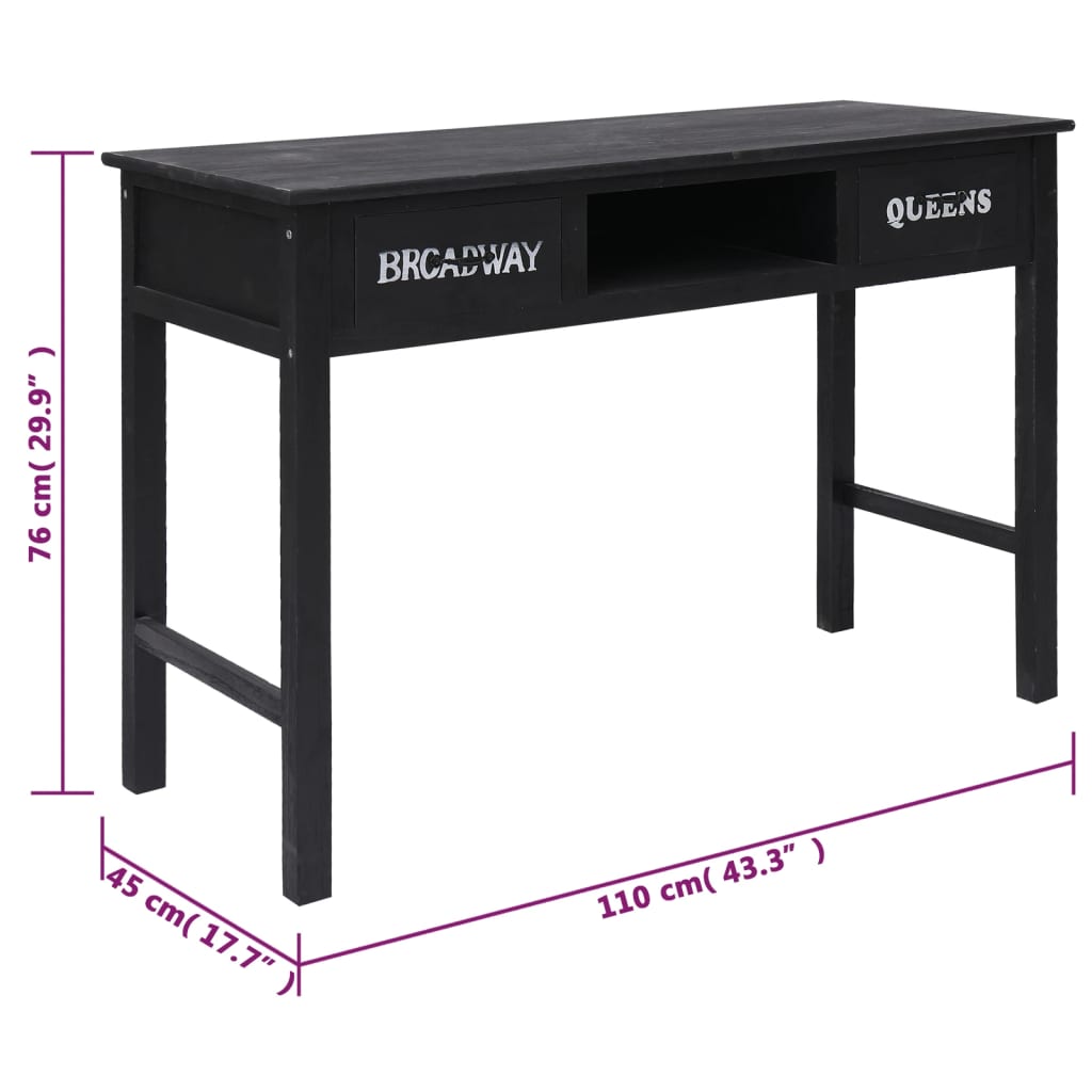 Konsolentisch Schwarz 110 x 45 x 76 cm Holz