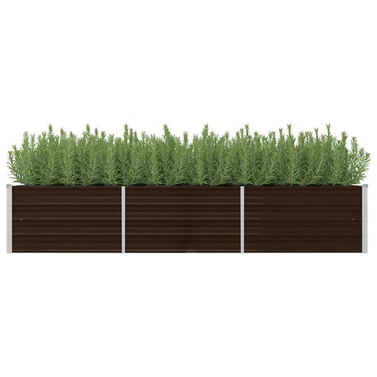 Garten-Hochbeet Braun 240 x 80 x 45 cm Verzinkter Stahl