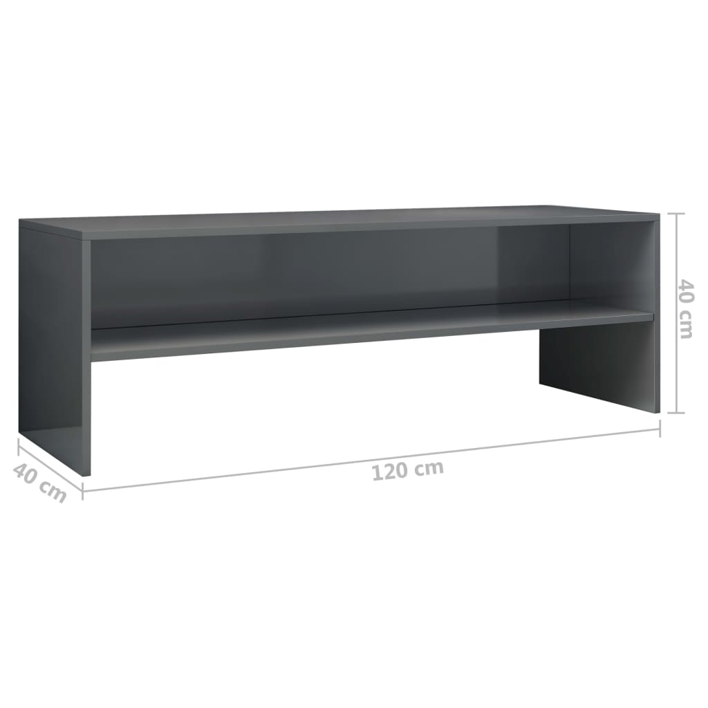 TV-Schrank Hochglanz-Grau 120x40x40 cm Holzwerkstoff