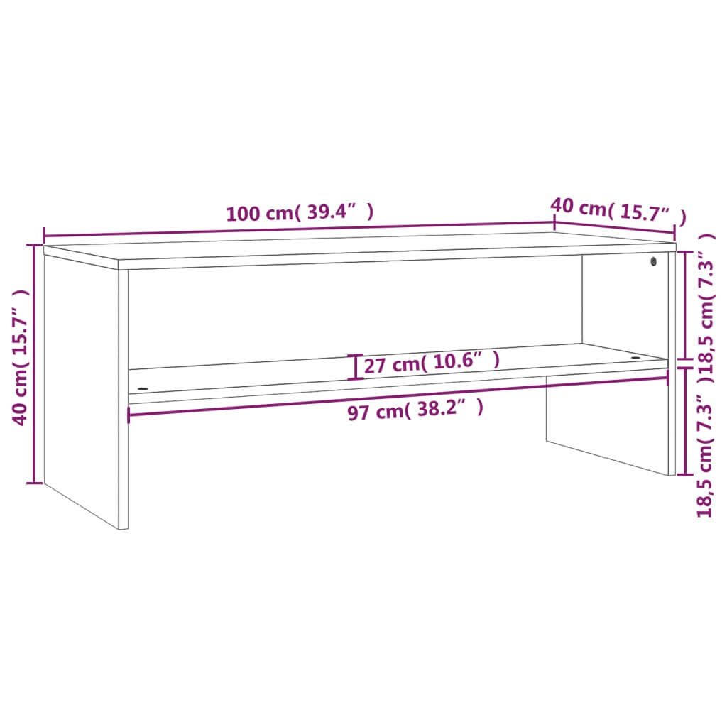 TV-Schrank Schwarz 100x40x40 cm Holzwerkstoff