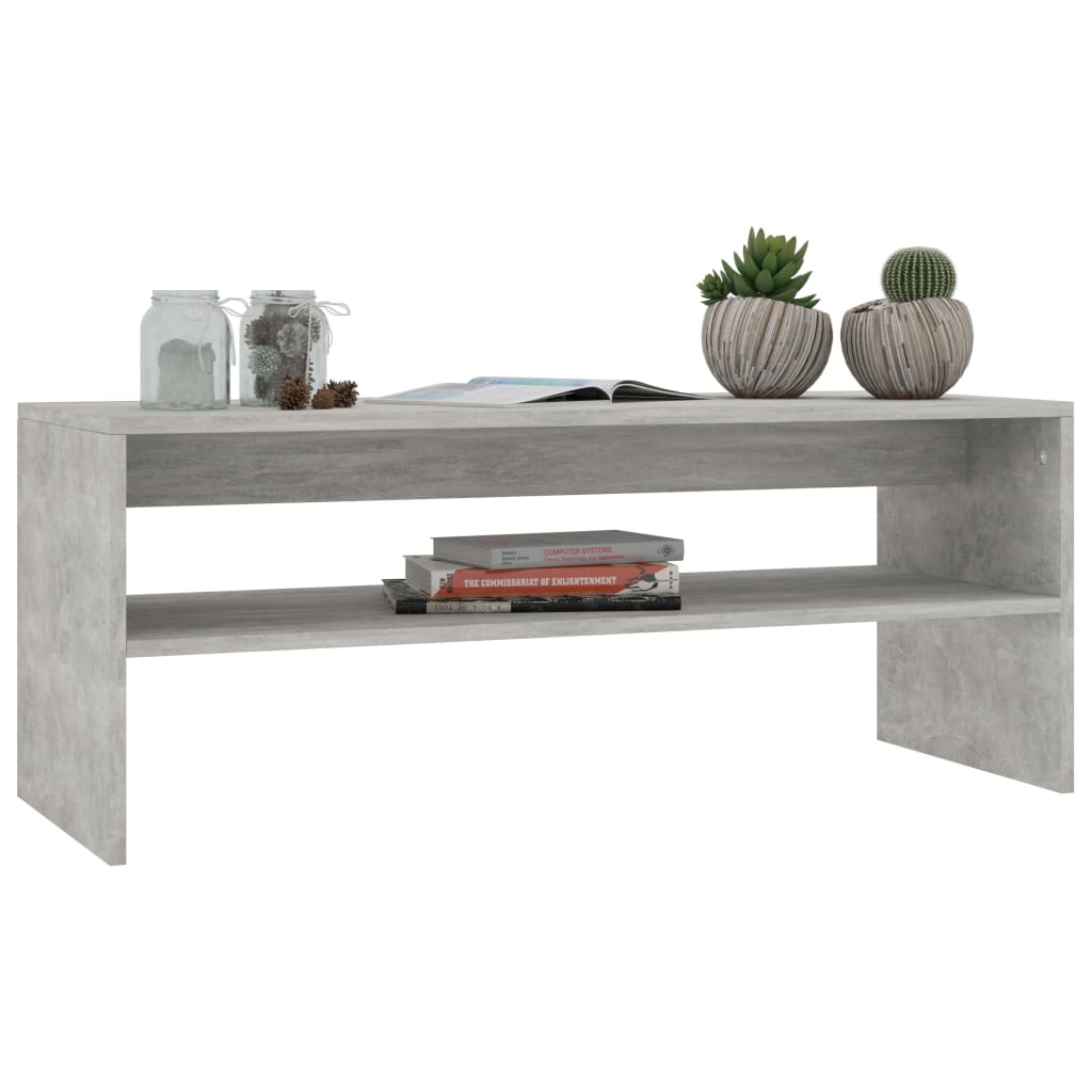 Couchtisch Betongrau 100x40x40 cm Holzwerkstoff