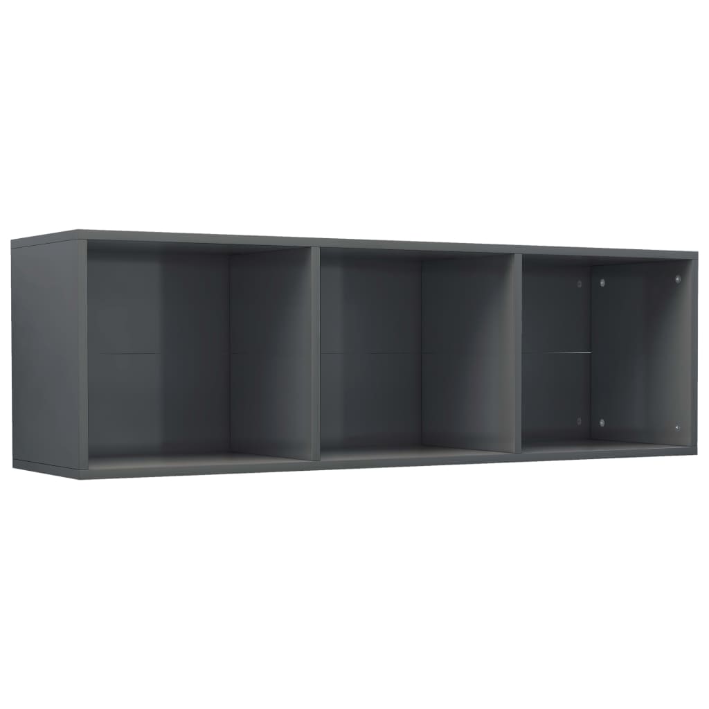 Bücherregal/TV-Schrank Hochglanz-Grau 36x30x114cm Holzwerkstoff