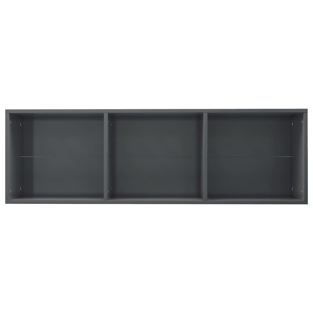 Bücherregal/TV-Schrank Hochglanz-Grau 36x30x114cm Holzwerkstoff