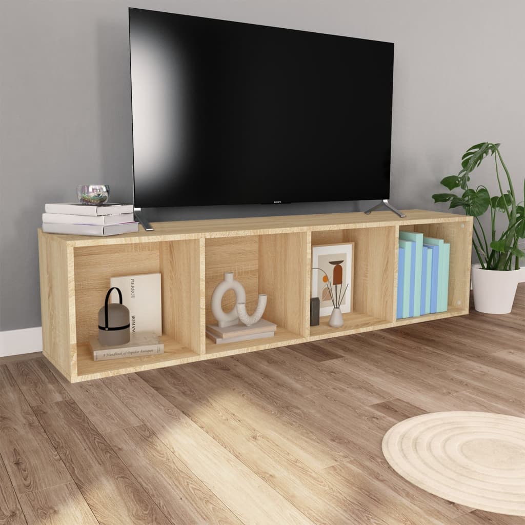 Bücherregal/TV-Schrank Sonoma-Eiche 36x30x143 cm Holzwerkstoff