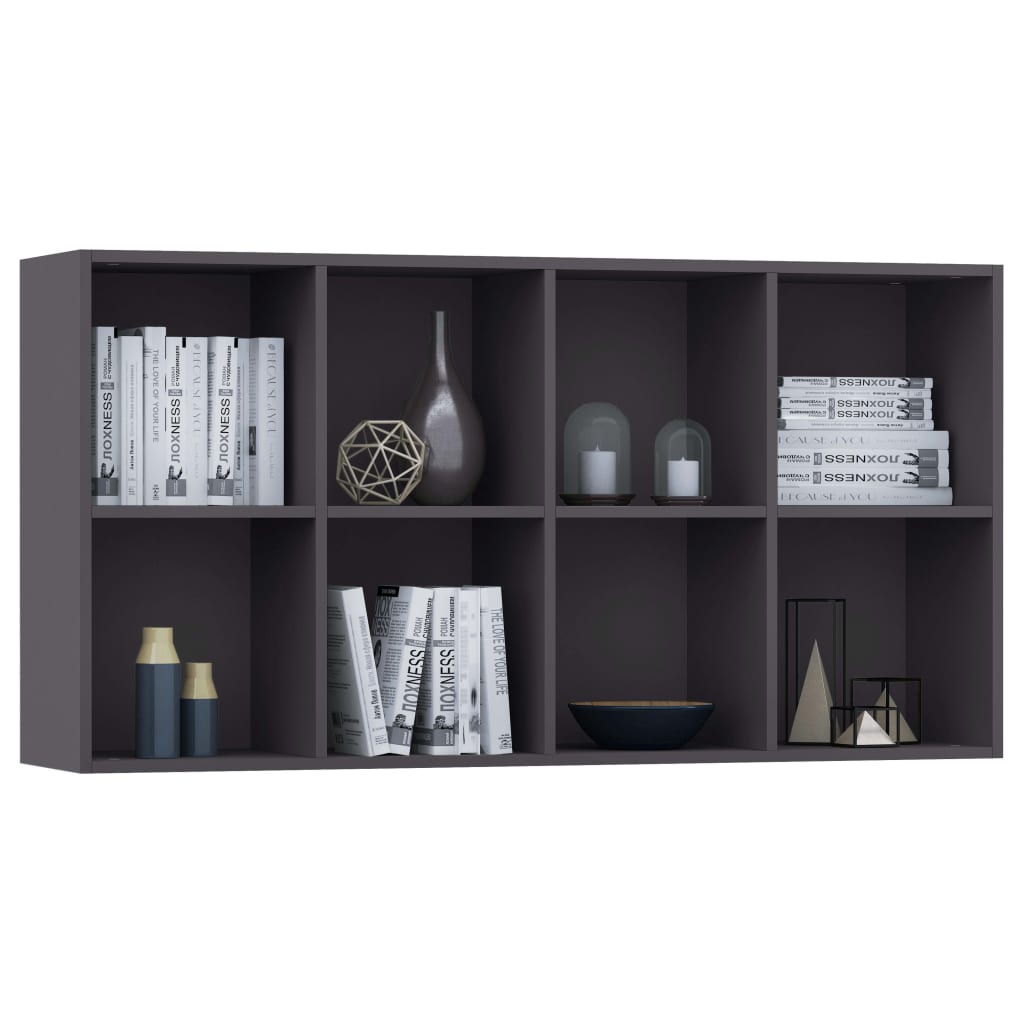 Bücherregal/Sideboard Grau 66×30×130 cm Holzwerkstoff