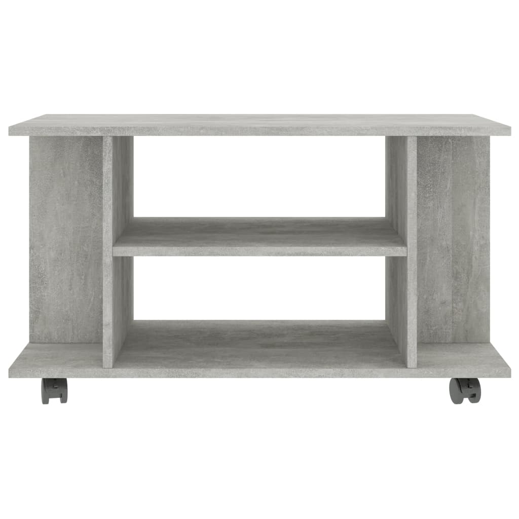 TV-Schrank mit Rollen Betongrau 80x40x45 cm Holzwerkstoff