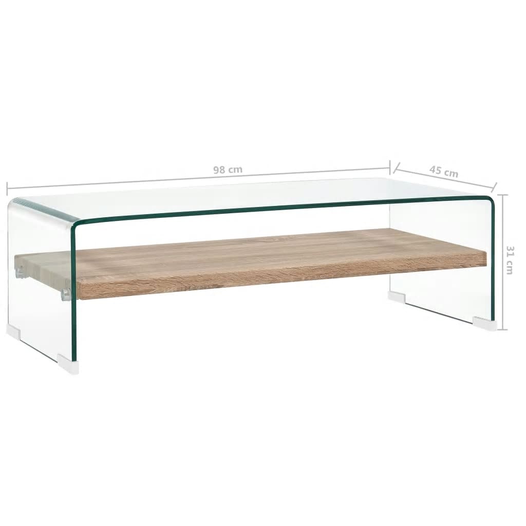 Couchtisch Transparent 98×45×31 cm Hartglas