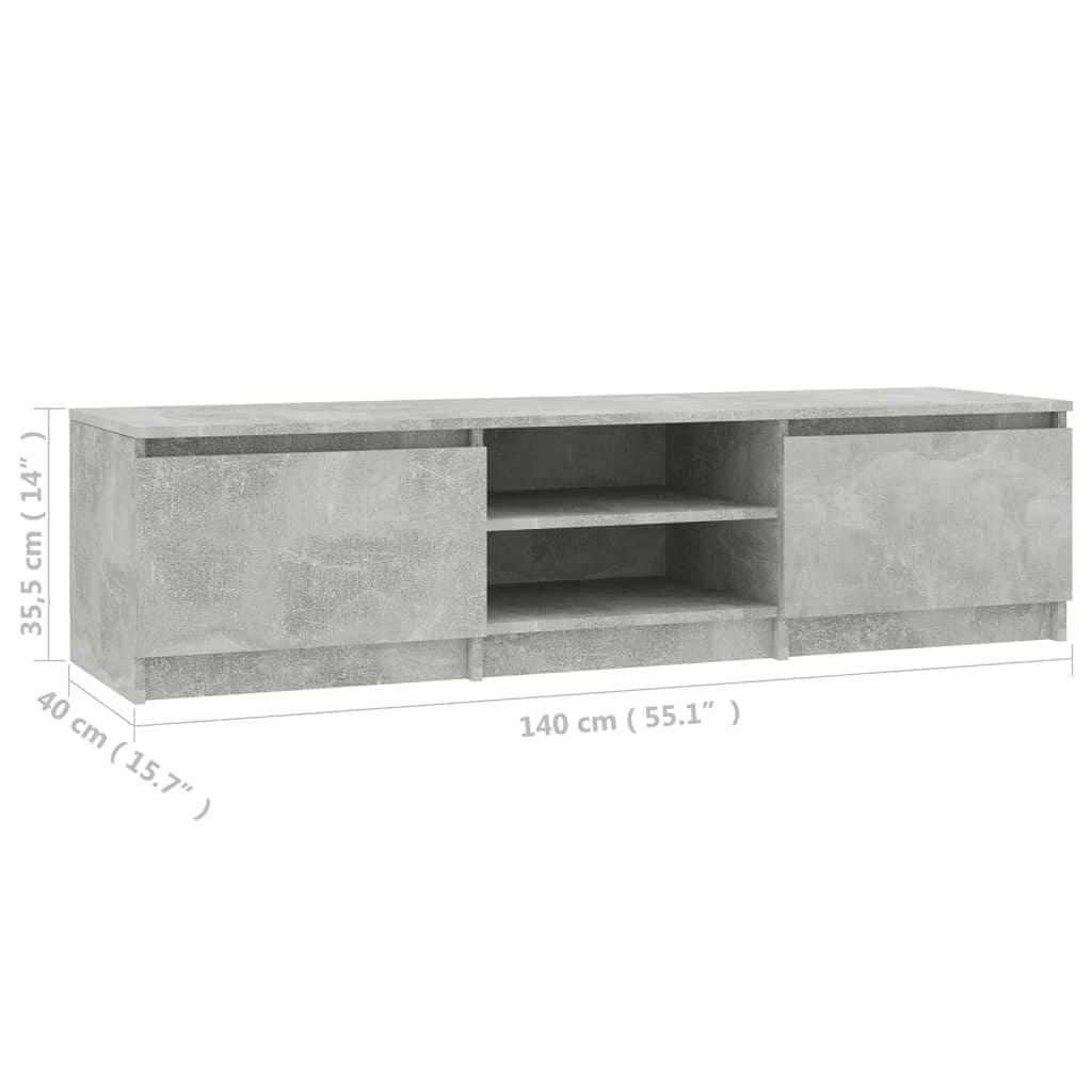 TV-Schrank Betongrau 140x40x35,5 cm Holzwerkstoff