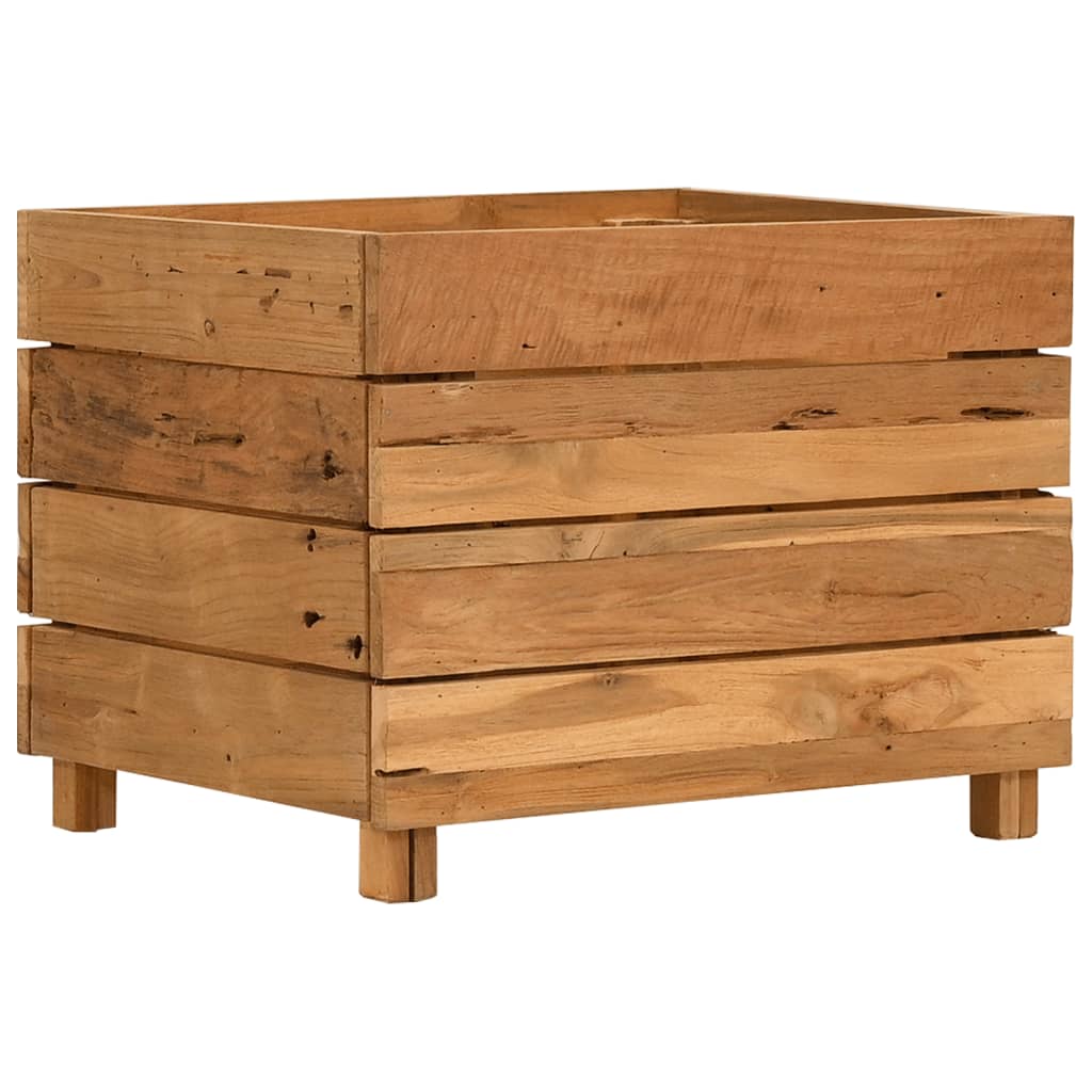 Hochbeet 50x40x38 cm Teak Altholz und Stahl