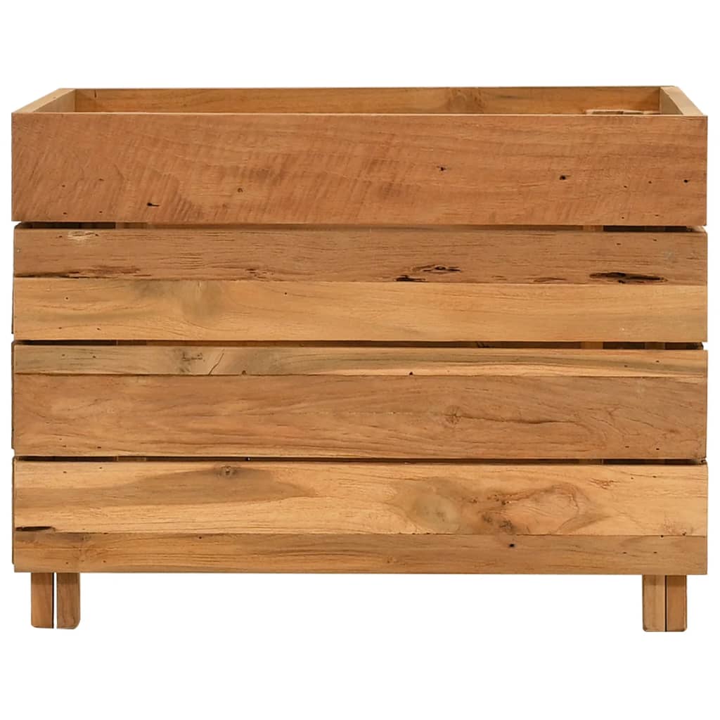 Hochbeet 50x40x38 cm Teak Altholz und Stahl