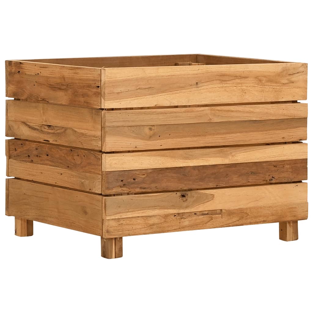 Hochbeet 50x40x38 cm Teak Altholz und Stahl